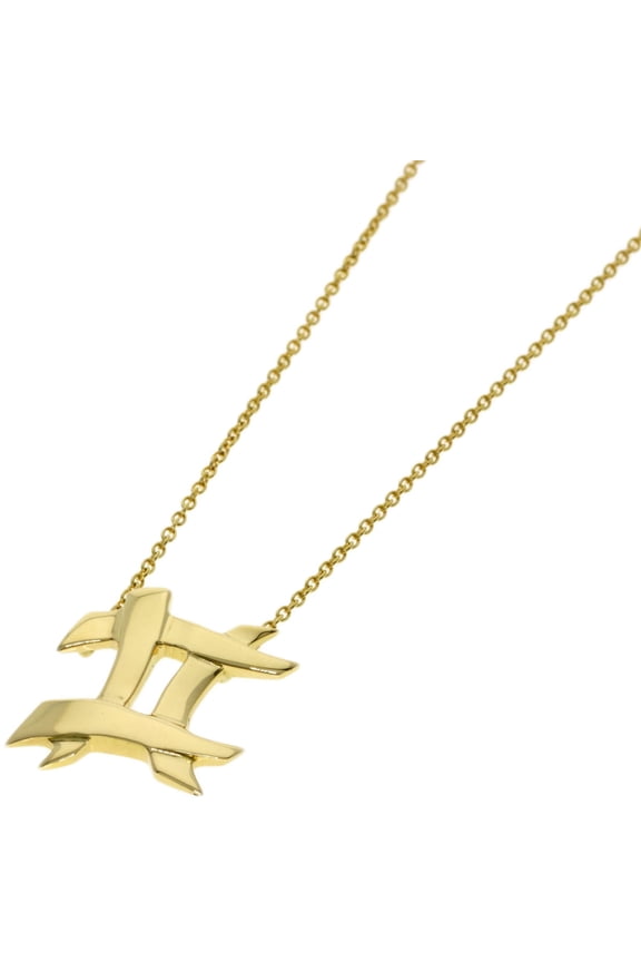 Pre-Owned Tiffany & Co. Gemini Zodiac Necklace, 18K Yellow Gold, Women's.