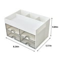 thumbnail image 3 of Hovmgk Desk Organizer with 4 Drawers, Multi-Functional Office Storage Caddy for Study Supplies, White Plastic Desk Organizer with 4 Compartments, Easy to Use and Clean, 3 of 7