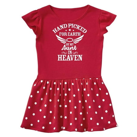 

Inktastic Handpicked for Earth By My Aunt in Heaven with Angel Wings Gift Baby Girl Dress