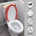 thumbnail image 3 of Renewold Merry Christmas Toilet Lid Cover Tank Lid Covers with Elastic Edge 2 Pieces Santa Snowflake Toilet Cover Set Splash Resistant with Elastic Edge, 3 of 5