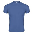 thumbnail image 2 of Toptie Men's Compression Base Layer, Short Sleeve Sports Top, Athletic Workout T-Shirt-steel Blue-XL, 2 of 8