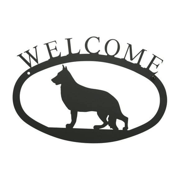 Home Wall Decorative Indoor Black German Shepherd - Welcome Sign Small