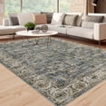 thumbnail image 4 of Washable Vintage Area Rug – Boho Distressed Low Pile Carpet, Soft, Mark Resistant, Non-Slip, Non-Shedding – Ideal for Living Room,Nursery, Office, Dining Room–Navy Blue, 9x12ft (274x366cm), 4 of 7