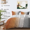 thumbnail image 3 of 3 Piece Burnt Orange Gray Ombre Duvet Cover Set Queen Size, Microfiber Comforter/Quilt Cover with Corner Ties and 2 Pillowcases, Vintage Farmhouse Wooden All Season Soft Bedding with Zipper Closure, 3 of 8