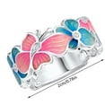 thumbnail image 2 of Fiaya Women Dainty Colorful Flower Leaf Butterfly Ring, Enamel Statement Band Ring, Fashion Creative Jewelry Accessories for Women Holiday Party Gift (1pc-6), 2 of 7