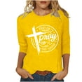thumbnail image 2 of DPTALR T-shirt Imprimé Femme à la Mo avec Col Rond 3/4 Manches Femmes Haut, 2 of 4