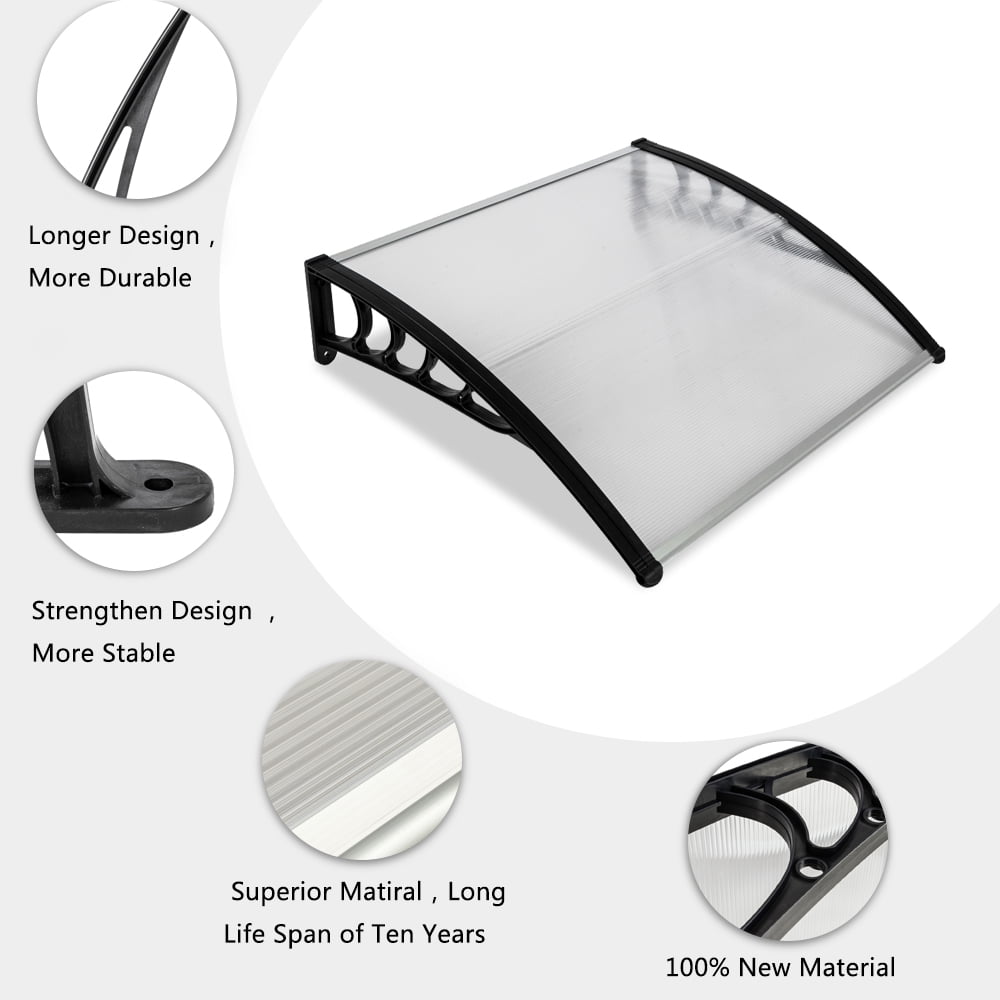 Kadyn 40"x 30" Patio Awning, Door Awning for house decoration, Window Awning, UV Protection, Black Kadyn 40"x 30" Patio Awning, Door Awning for house decoration, Window Awning, UV Protection, Black