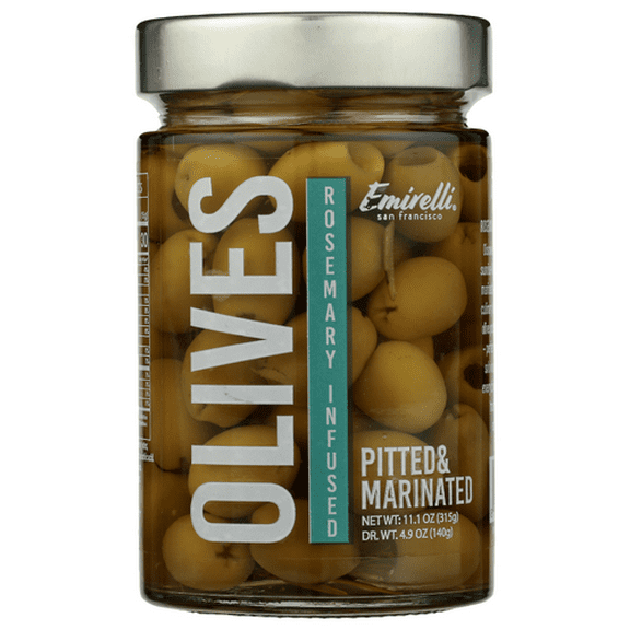 (Pack of 6) Emirelli Green Olives Rosemary Infused 11.1 Oz