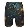 thumbnail image 3 of Rocae Magical Library Butterfly Night for Men's Beach Shorts Casual Elastic Waist Drawstring Summer Beach Shorts,S-3XL-Small, 3 of 6
