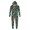 thumbnail image 2 of Odeerbi Christmas Onesie Pajamas for Family Holiday Sleep Jumpsuit Long Sleeve Family Christmas Pajamas Matching Sets Dad Fashion Printed Hooded Jumpsuit Sleepwear PJs Set Green, 2 of 5