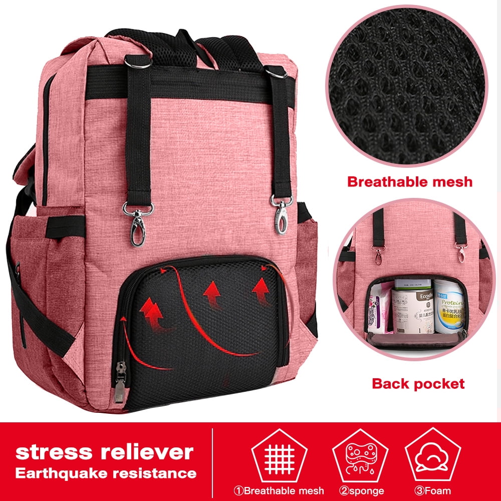 Baby Diaper Backpack Large Capacity Stroller Hanging Bag Portable Multifunction Organizer Storage Bag Mommy Bag for Outdoor Travel