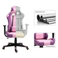 thumbnail image 3 of Gaming Chair Office Desk Chair Ergonomic Reclining Computer Chair Height Adjustable Swivel Recliner with Headrest Lumbar Support, Purple Pink, 3 of 7