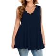 thumbnail image 1 of CHUMUD Plus Size Workout Tank Tops for Women Athletic Loose Fit Top Trendy Sleeveless Ruffle V-Neck Babydoll Gym, 1 of 5