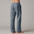 thumbnail image 5 of WOLIAUO Mens Linen Pants Summer Beach Pants Casual Loose Fit with Waist Drawstring Lightweight Vacation Clothing (5XL Dark Gray), 5 of 6