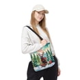 thumbnail image 2 of Merry Christmas Santa Reindeer Antlers Doberman Pinscher Sleigh Xmas Winter Holiday All Over Print 3D Canvas Tote Bag Doberman Dog Lover Gifts Reusable Handbag - 00023, 2 of 5