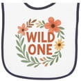 thumbnail image 2 of Inktastic Wild One Floral First Birthday Baby Terry Cloth Bib, 2 of 3