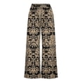 thumbnail image 5 of MYAOYI Women's Loose Flowy Palazzo Pants, Damask Print Elastic High Waist Casual Trousers, 5 of 7