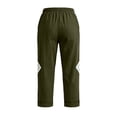 thumbnail image 4 of Women's Cropped Pants Baeitkot Women's Fashion Solid Color Hollowed Out Fabric Elastic Waist Cropped Pants Army Green XL, 4 of 9