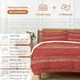thumbnail image 6 of 3 Piece Red Wood Grain Duvet Cover Set California King,Microfiber Comforter/Quilt Cover with Corner Ties and 2 Pillowcases,Farmhouse Vintage Wooden Rustic Planks Soft Bedding with Zipper Closure, 6 of 8