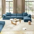 thumbnail image 1 of CHOK 2024 Cloud Puff Sofa Modern Modular Sectional Sofa 4 Seats  Cushion Covers Removable  High Density Memory Foam  White, 1 of 11