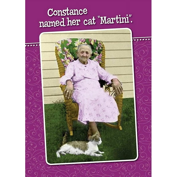 Funny Birthday Greeting Card (5" x 7") by Actual Pictures | 3 Pack   3 Envelopes (Martini Cat)