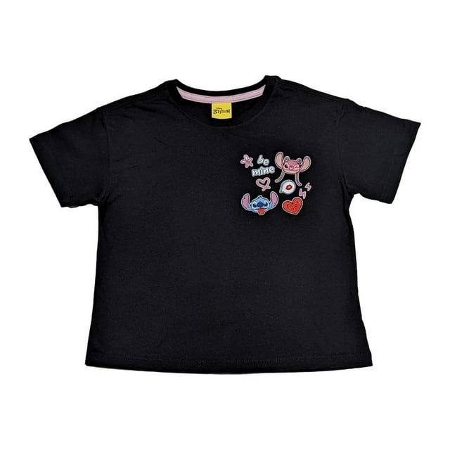 Playera Lilo y Stitch Para Niña Manga Corta Estampado Talla 10 Negro