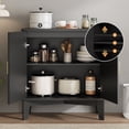 thumbnail image 4 of FANRAL 30" Wide Fluted Sideboard Buffet Cabinet with 2 Doors,Adjustable Shelves,X-Shaped Base Mid Century Modern Storage for Kitchen Living Room Dining Room,Black Storage Cabinet, 4 of 7