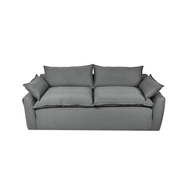 Sofa Nabu Kessa Muebles en color gris, 224 x 79 x 105 cm, Estructura de madera de pino