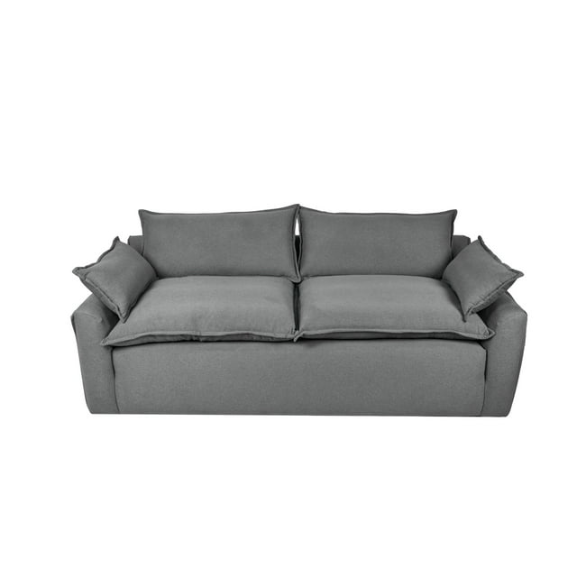 Sofa Nabu Kessa Muebles en color gris, 224 x 79 x 105 cm, Estructura de madera de pino