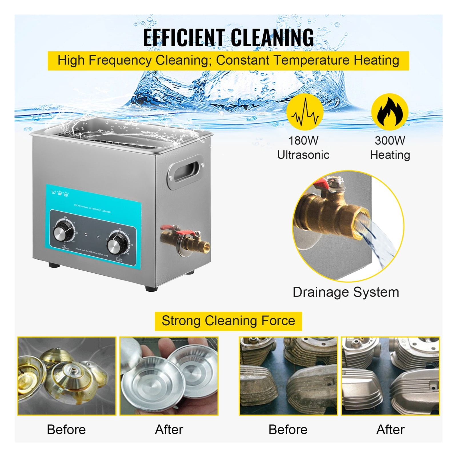 6L Electric Ultrasonic Cleaner Portable Washing Machine Lave-Dishes Ultrasound Home Appliance
