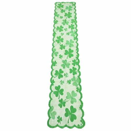 

60x84Inch Clover Lace Table Runners for S for t. Patrick’s Day Spring Wedding Bachelorette Party Home Decorations