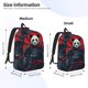 thumbnail image 2 of Disketp Red Black Eastern Panda Warrior print Canvas Backpack Lightweight Travel Daypack Student Rucksack Laptop Backpack-, 2 of 5