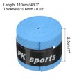 thumbnail image 3 of Unique Bargains 43.3' Round Groove Non-Slip PU Tennis Racket Overgrip Tape Wraps Blue 12 Pack, 3 of 6