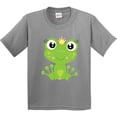 thumbnail image 3 of Inktastic Cute Frog, Green Frog, Frog Princess, Crown Youth T-Shirt, 3 of 5
