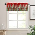 thumbnail image 7 of Christmas Tree Kitchen Curtains and Valances Set, Winter Xmas Pine Tree Forest Snowflakes Red Rod Pocket Window Valance Window Curtain Panels for Living Room Bedroom Laundry, 27.5x36in, 3 Pieces, 7 of 7