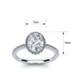 thumbnail image 5 of SuperJeweler 1 1/2 Carat Oval Shape Moissanite and Halo Diamond Ring In Sterling Silver For Women, 5 of 6