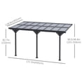 thumbnail image 2 of Pergola-gazebo Extérieur à Toit Rigide 14 Pi x 10 Pi, Auvent Mural en Aluminium Gris avec Hauteur Réglable et Toit en PC, Protection UV Pare-Soleil pour Patio, Cour Arrière, Jardin et Salle à Manger, 2 of 7