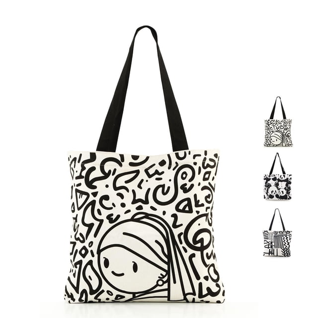 Bolso Tote de Lona Baglemon para Mujer, Bolso Estético de Hombro con Cierre y Bolsillos Internos