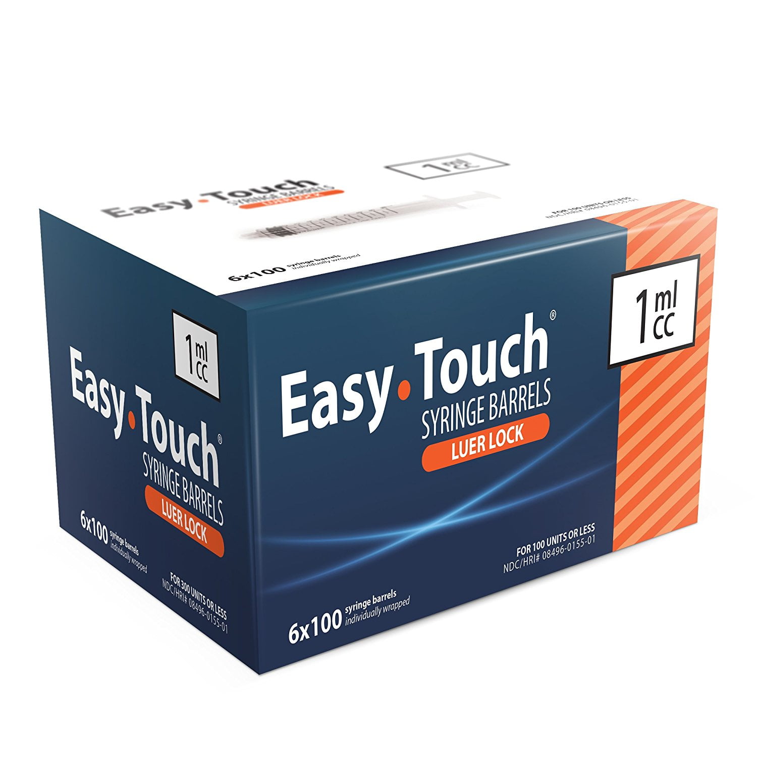 EasyTouch 1ML LuerLock Syringe Barrel Only (100 syringes)