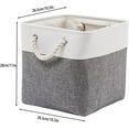 thumbnail image 4 of Cube Storage Bins, Collapsible Fabric Cube Storage Bin, 11 Inch Cube Storage Bins with Handles, Foldable Storage Cubes (White/Gray, 6Pack), 4 of 6