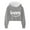 Grey, variant on FAOWME Child Girls Long Sleeve Letters Solid Color Crop Sweatshirt Hoodie Pullover Tops For Kids Light Blue 4-5 Years