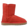 thumbnail image 2 of Dream Pairs New Kids/Girls Classic Mid Snow Boots Winter Flat Shoes Faux Fur Shorty-Pompom Red Size 12, 2 of 3