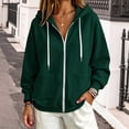 thumbnail image 3 of SYwaren Women's Long Sleeve Zip Up Hoodie Casual Oversized Loose Solid Color Hooded Sweatshirt Jacket with Pockets Fashion Trendy, 3 of 6