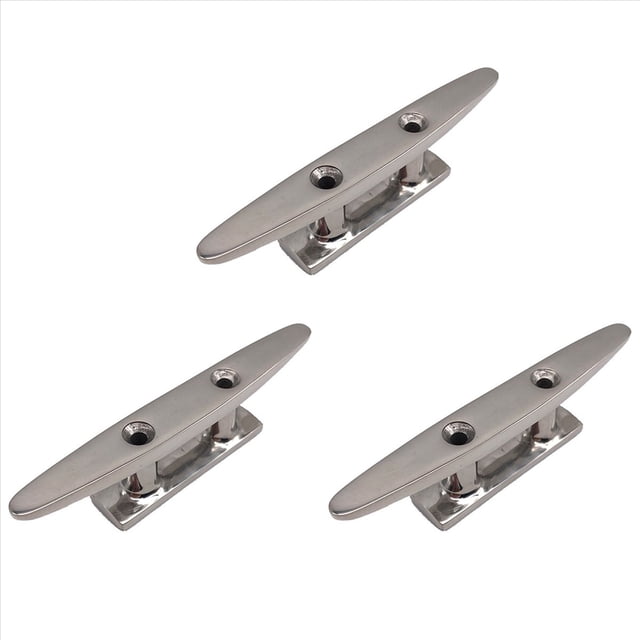 3X Grapa de Amarre Combinada Pulida de Acero Inoxidable 316, Herrajes de 2 Orificios, Grapas para para Marino, Corbata de Cuerda,