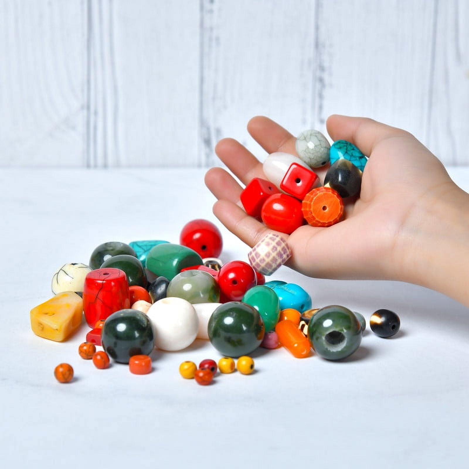 Craft Attic Assorted Resin Beads for Jewelry Making, 1/2 LB bag