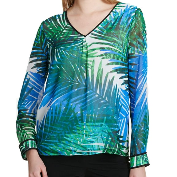 Calvin Klein Striped V Neck Top Capri Multi XL