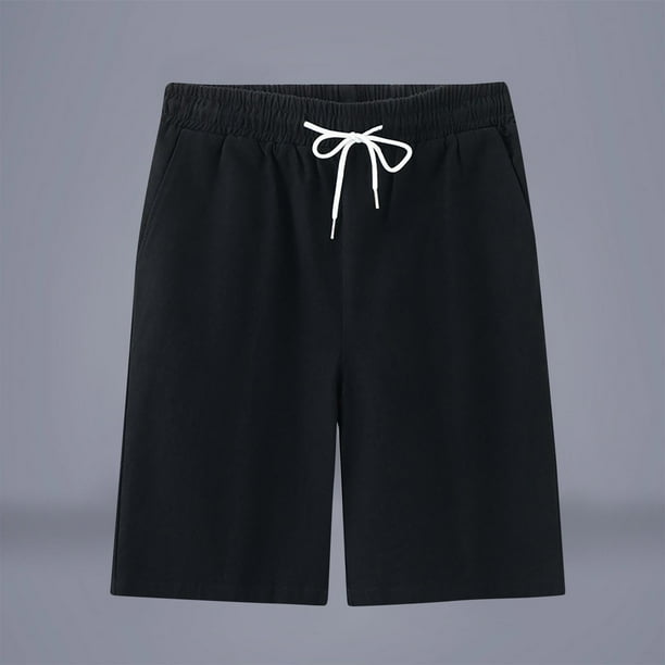 pstuiky Pantalones cortos para hombre, Pantalones cortos transpirables de color liso para hombre, informales, para vacaciones, con bolsillos Pantalones cortos cargo
