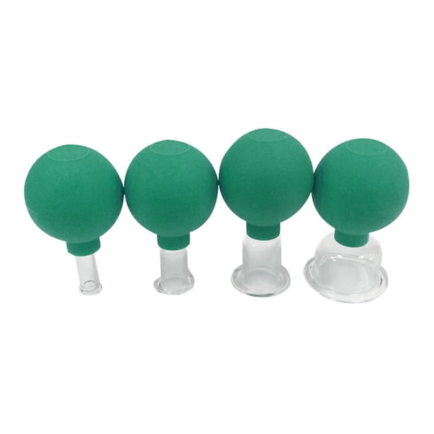 4 piezas de silicona de , comodidad médica, seguridad, ventosas de vacío profesionales para , cuerpo, , cuerpo, pierna, , Verde Sunnimix Bola de goma ahuecada