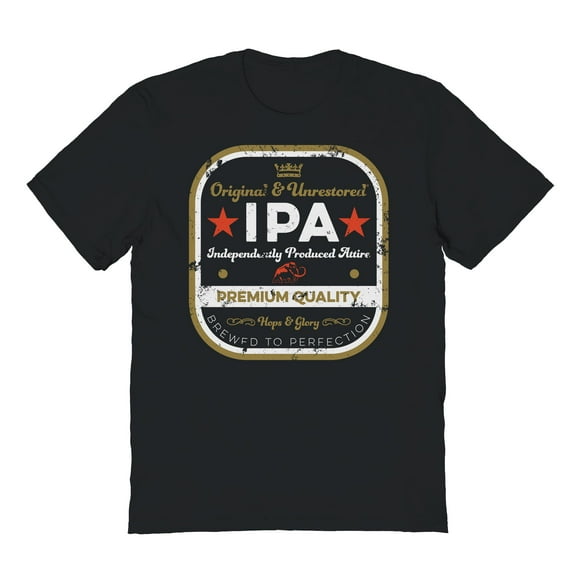 Original & Unrestored Ipa Graphic Black Men's Cotton T-Shirt