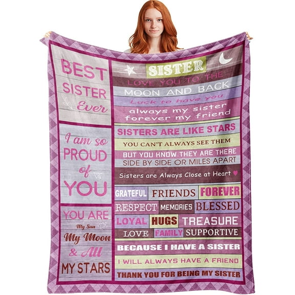 Sister Gifts, Gifts for Sister, Sisters Gifts from Sister, Big Sister Gift, Birthday Gifts for Sister, Sister Birthday Gifts from Sister, Gift for Sister Throw Blanket 60"X50"